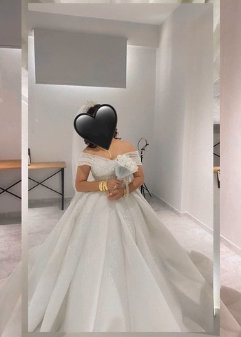 Prenses Model Straplez Beyaz Uzun Gelinlik