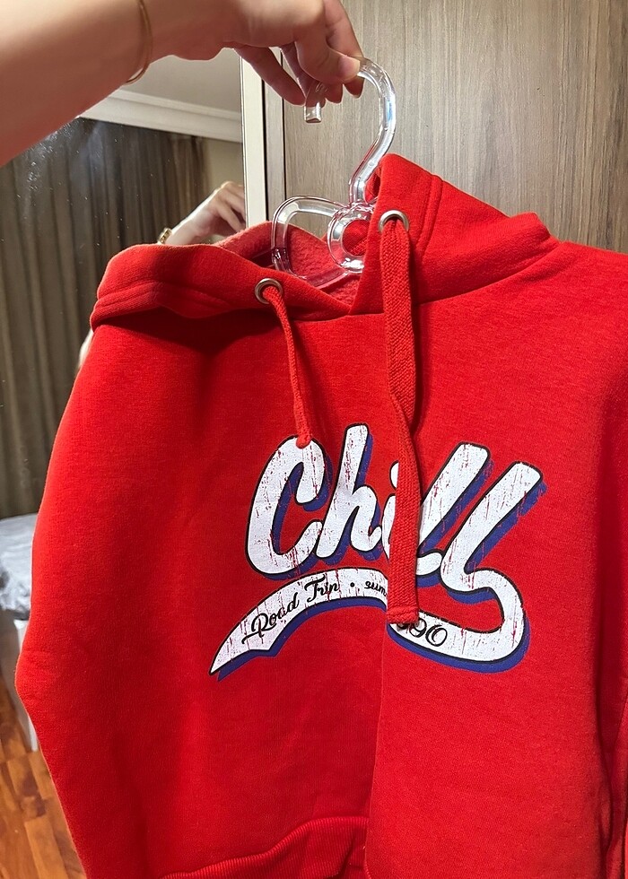 Kışlık kalın crop sweatshirt - Görsel 5