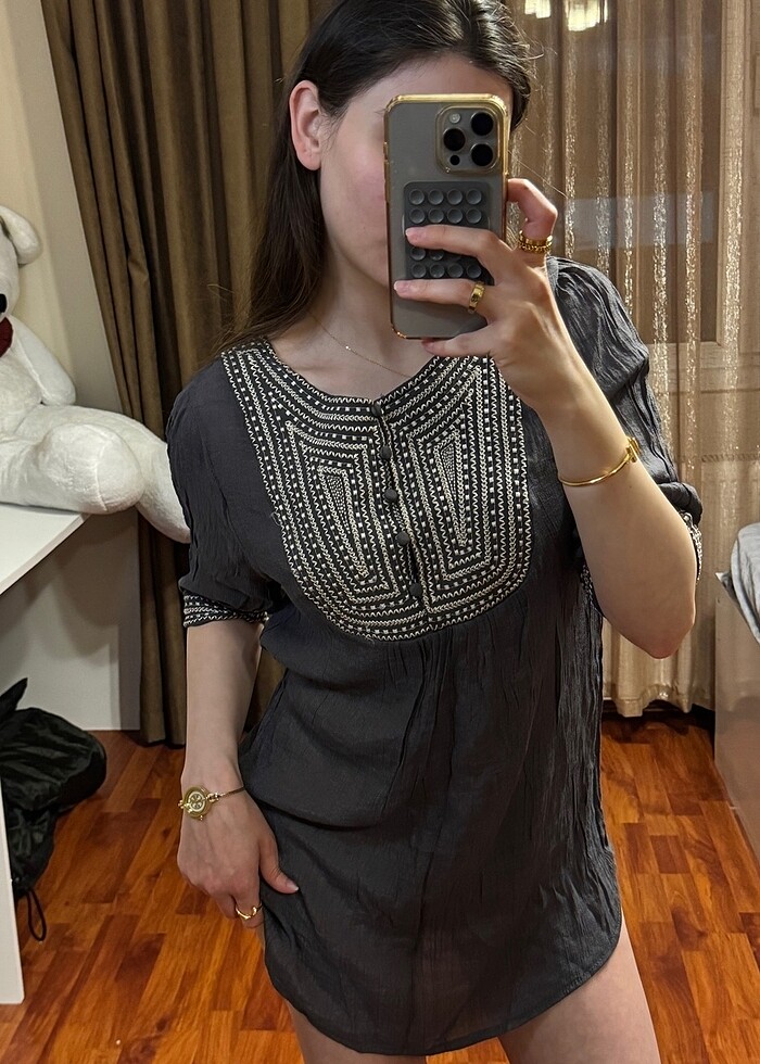 Hindistan elyapımı işlemli ramazan Bluzu - Görsel 2