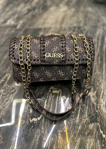 Guess Bej Yılan Desenli Zincir Detaylı Çanta - Görsel 2
