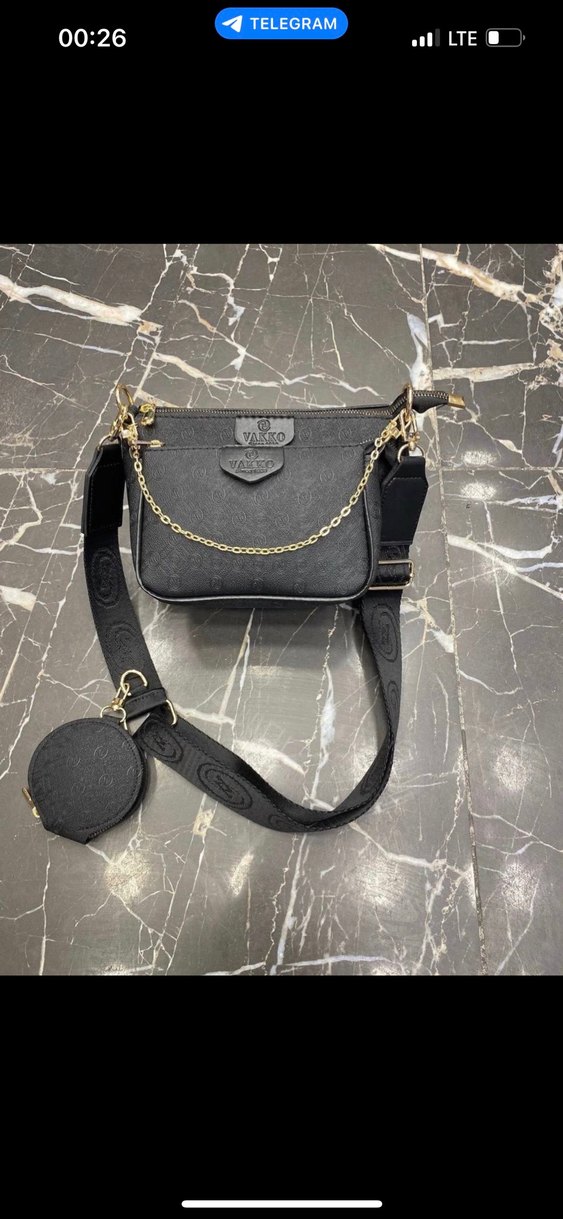 Kahverengi Desenli Kadın Deri Çapraz Çanta - Görsel 2