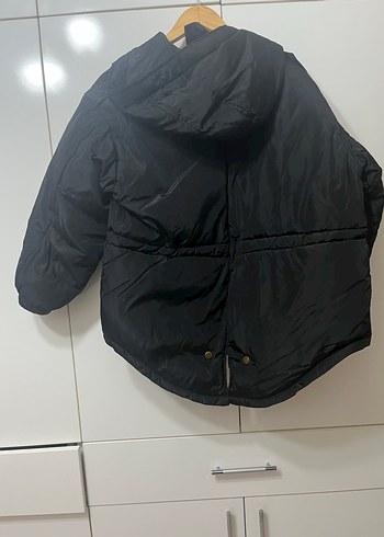 Düğmeli Siyah Kadın Midi Mont - Görsel 2