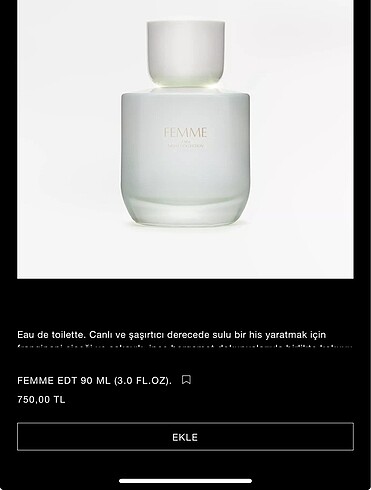 Zara femme parfüm