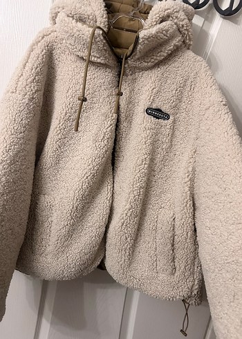 Bershka BejPeluşKapüşonlu Mont - Görsel 2