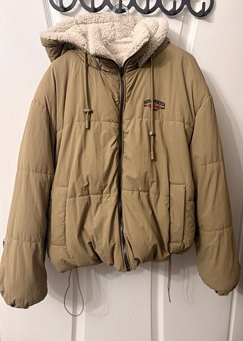 Bershka BejPeluşKapüşonlu Mont - Görsel 7