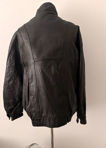 Siyah Deri Vintage Goth Ceket - Görsel 8