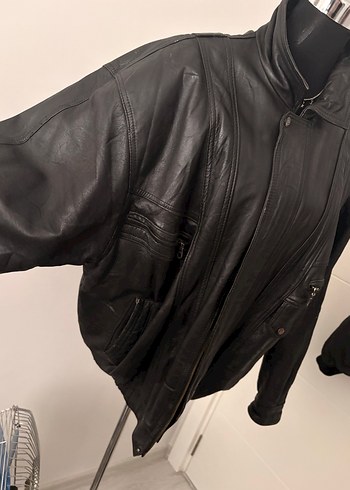 Siyah Deri Vintage Goth Ceket - Görsel 6