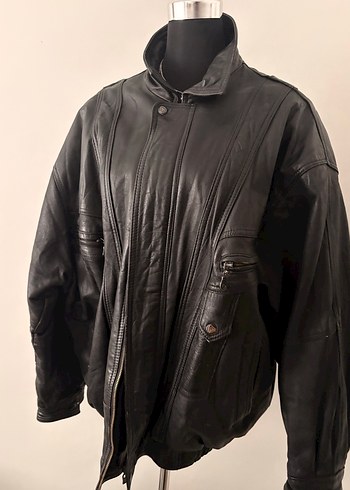 Siyah Deri Vintage Goth Ceket - Görsel 2