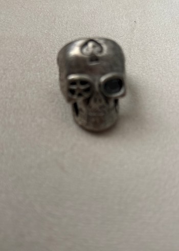 Grunge Punk Gri Kafatası Erkek Yüzük kurukafa - Görsel 2