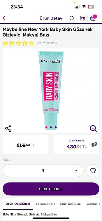 Beden Renk maybelline baby skin