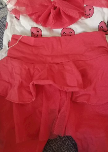 3 Ay Beden Pembe Fırfırlı Kolsuz Bebek Kız Takımı