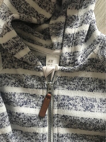 6-9 Ay Beden beyaz Renk H&M fermuarlı yunuşak hırka