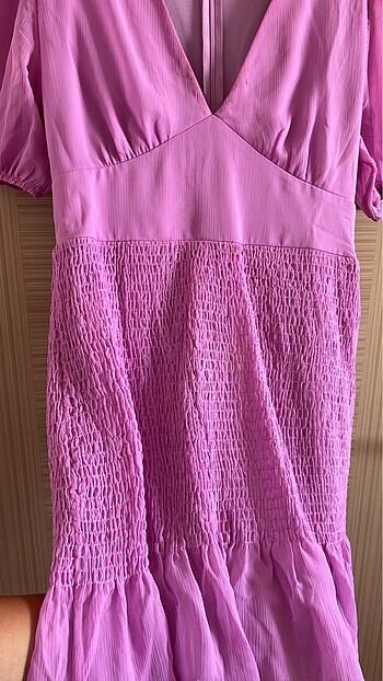 40 Beden Pembe yazlık mini elbise