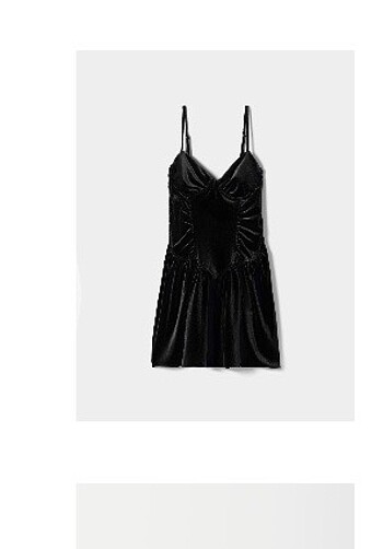 Bershka kadife mini elbise A kesim
