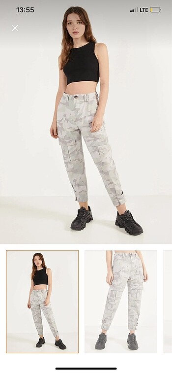 s Beden Bershka Kamuflaj kargo pantolon