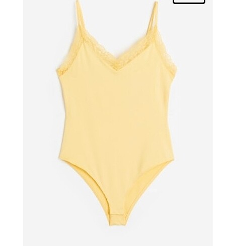 H&M Sarı dantel şeritli jarse body