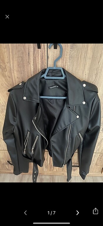 Deri biker ceket