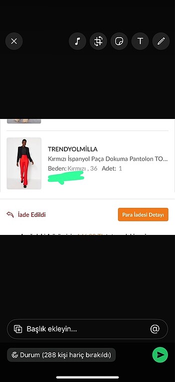 Koton Koton kırmızı pantolon