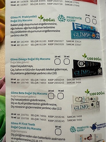  Beden Renk Diş eti hassasiyeti karma ürün