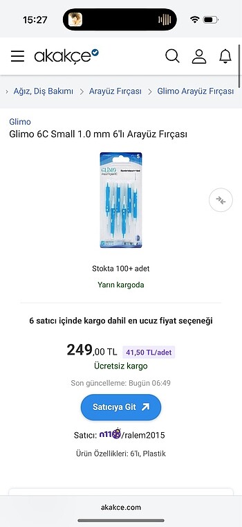 10 çeşit diş bakım seti Glimo