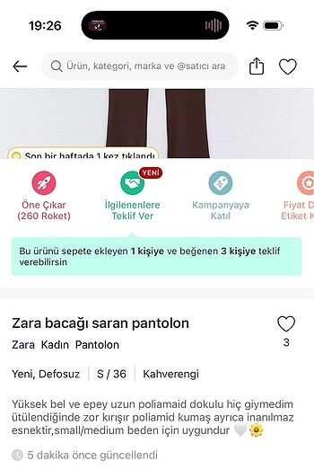 Zara Zara streç tayt pantolon