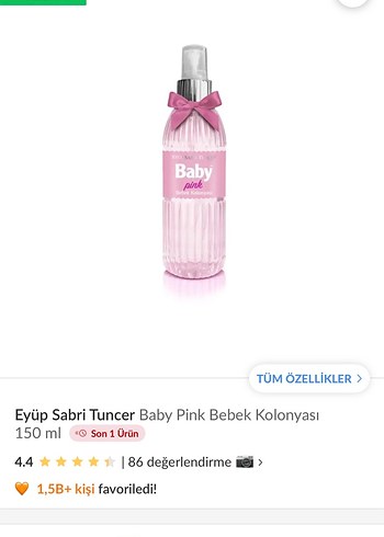 Eyüp Sabri Tuncer Baby Pink Bebek Kolonyası 150 ml