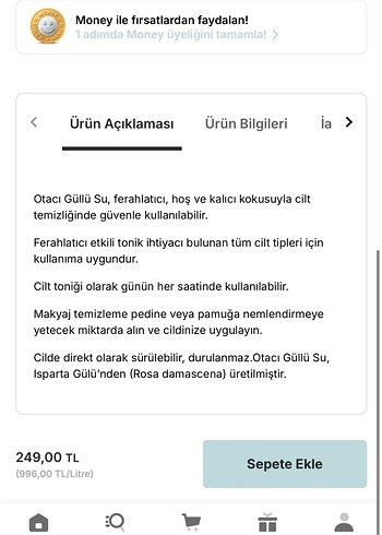 Beden Otacı güllü su tonik