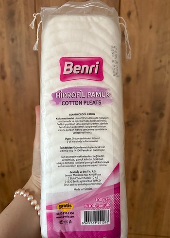 Benri Pamuk makyaj temizleme 100g - Görsel 4