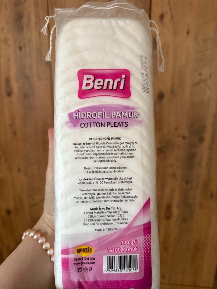 Benri Pamuk makyaj temizleme 100g - Görsel 4