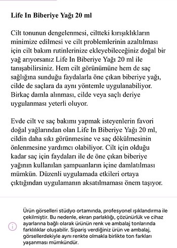 Life In Limon Yağı 20 ml Doğal Bakım Yağı - Görsel 7