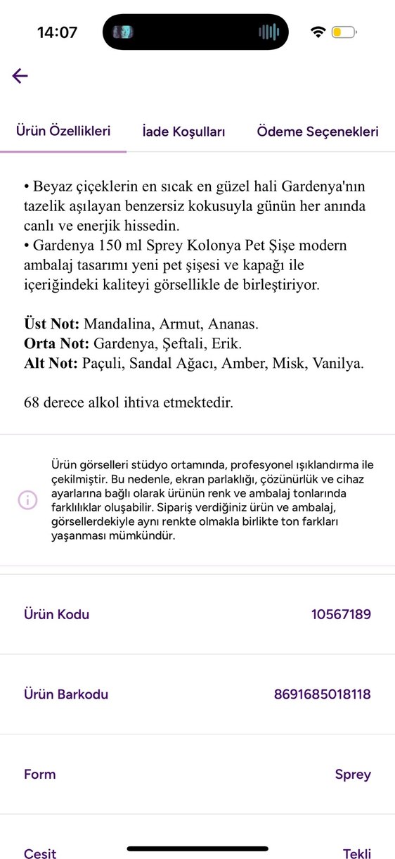 Eyüp Sabri Tuncer Gardenya Sprey Kolonya 150 ml - Görsel 2