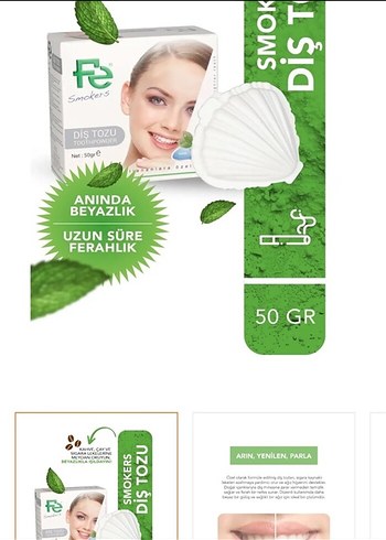 Fe For Your Beauty Yeşil Diş Tozu - Görsel 2