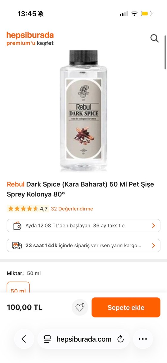 Rebul Dark Spice Baharat Kolonyası Sprey - Görsel 2