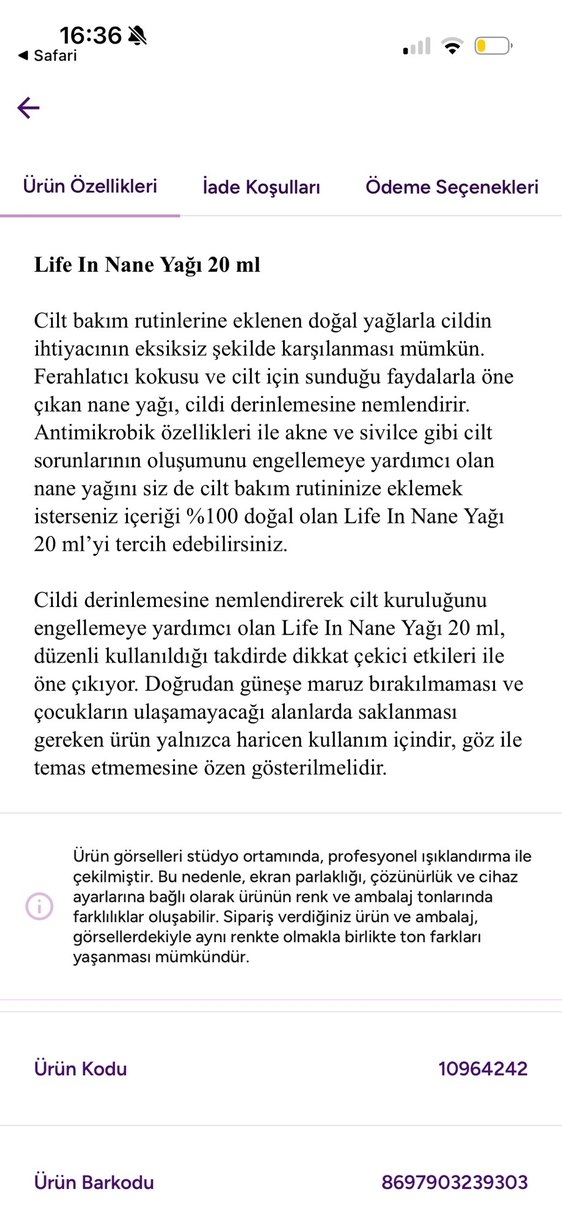 Life In Nane Yağı 20 ml - Görsel 2