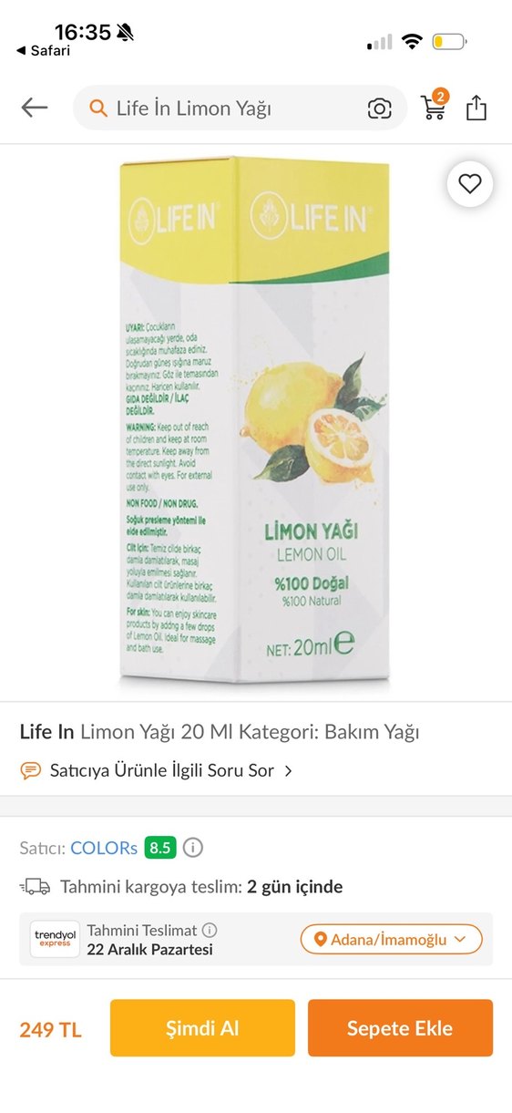 Life In Nane Yağı 20 ml - Görsel 3