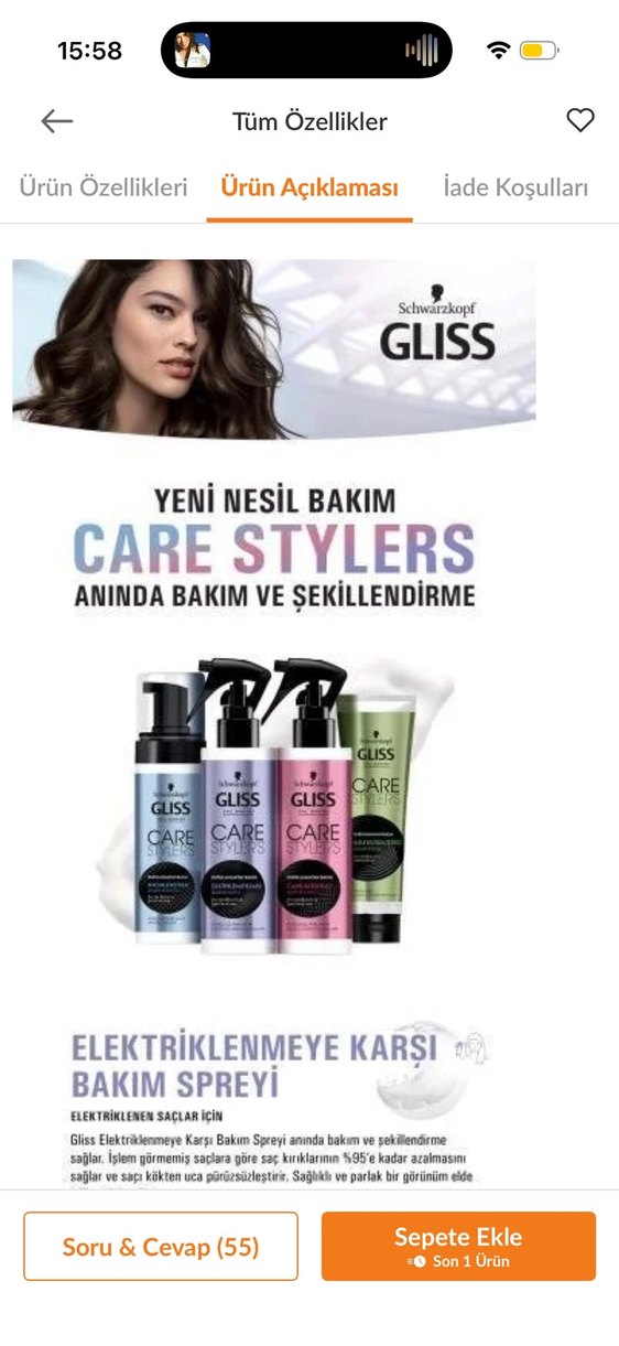 Schwarzkopf Gliss Canlandırıcı Saç Bakım Spreyi - Görsel 2