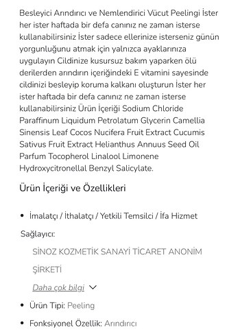 Sinoz Besleyici Arındırıcı Vücut Scrub 300 gr - Görsel 5