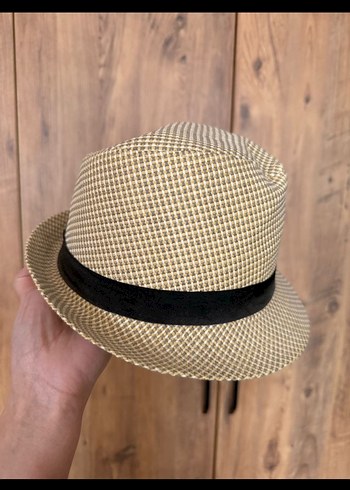 Beden Bej hasır Kadın Şapka Siyah Şerit Detaylı unisex