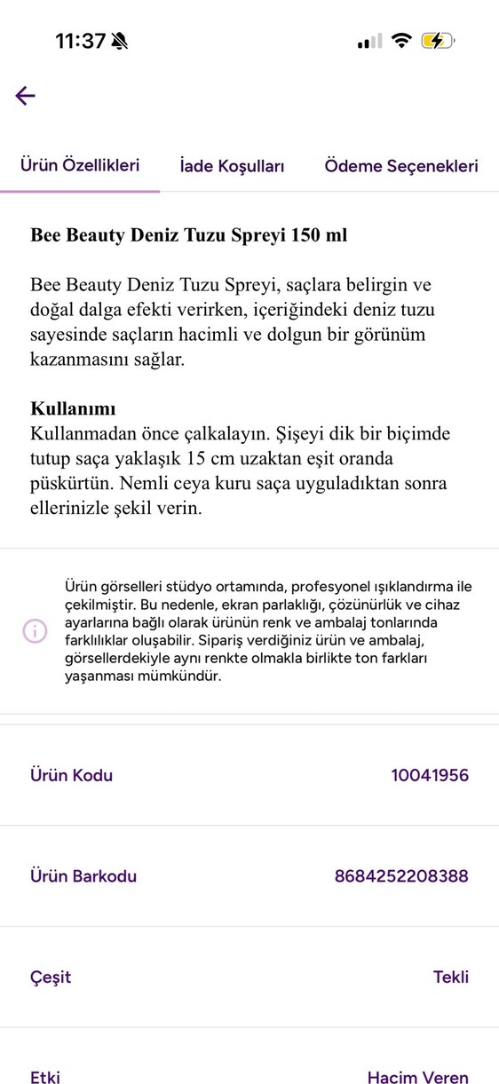 Bee Beauty Deniz Tuzu Spreyi 150 ml - Görsel 3