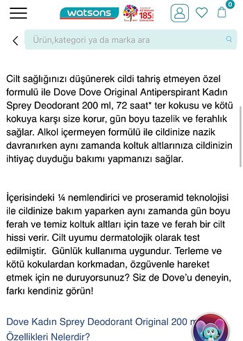 Dove Original Kadın Deodorant 48 Saat Koruma - Görsel 10