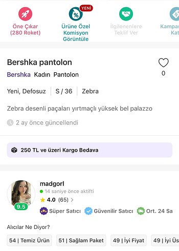 Bershka Bershka Kahverengi Zebra Desenli Pilili Kadın Pantolon