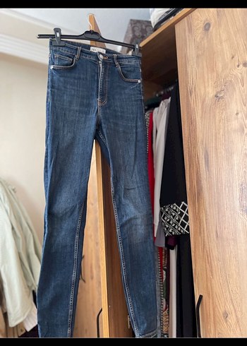 Zara Kadın Mavi Denim Normal Boy Kot Pantolon
