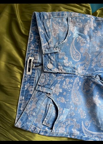 İpekyol Bohem Desenli Düğmeli Midi Denim Kadın Jean