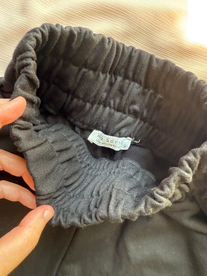 Düğmeli Siyah Hamile Midi Şort - Görsel 3