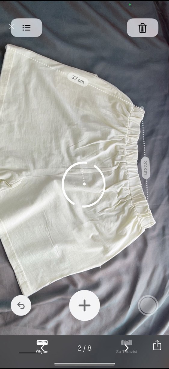 Beyaz Keten Hamile Midi Şort - Görsel 4