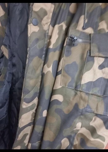 Kahverengi Kamuflaj Kemerli Erkek Mont - Görsel 5