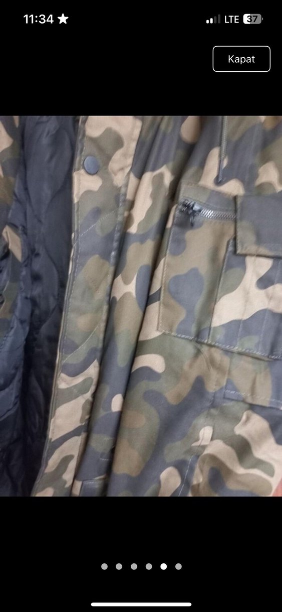 Kahverengi Kamuflaj Kemerli Erkek Mont - Görsel 5