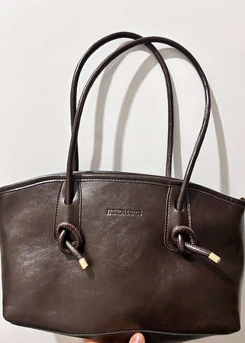 Kahverengi Deri Kadın El Çantası Püsküllü - Görsel 2