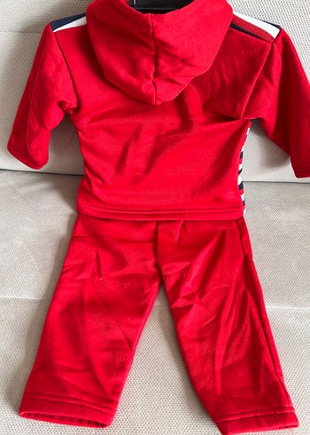 Kapüşonlu, Fermuarlı Kırmızı Çocuk Takımı - Görsel 4