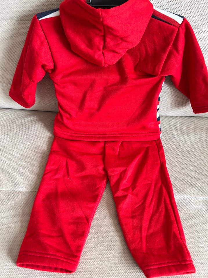 Kapüşonlu, Fermuarlı Kırmızı Çocuk Takımı - Görsel 4